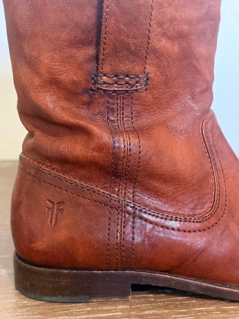 Frye Brown Leather Women's Short Pull-On Ankle Boots